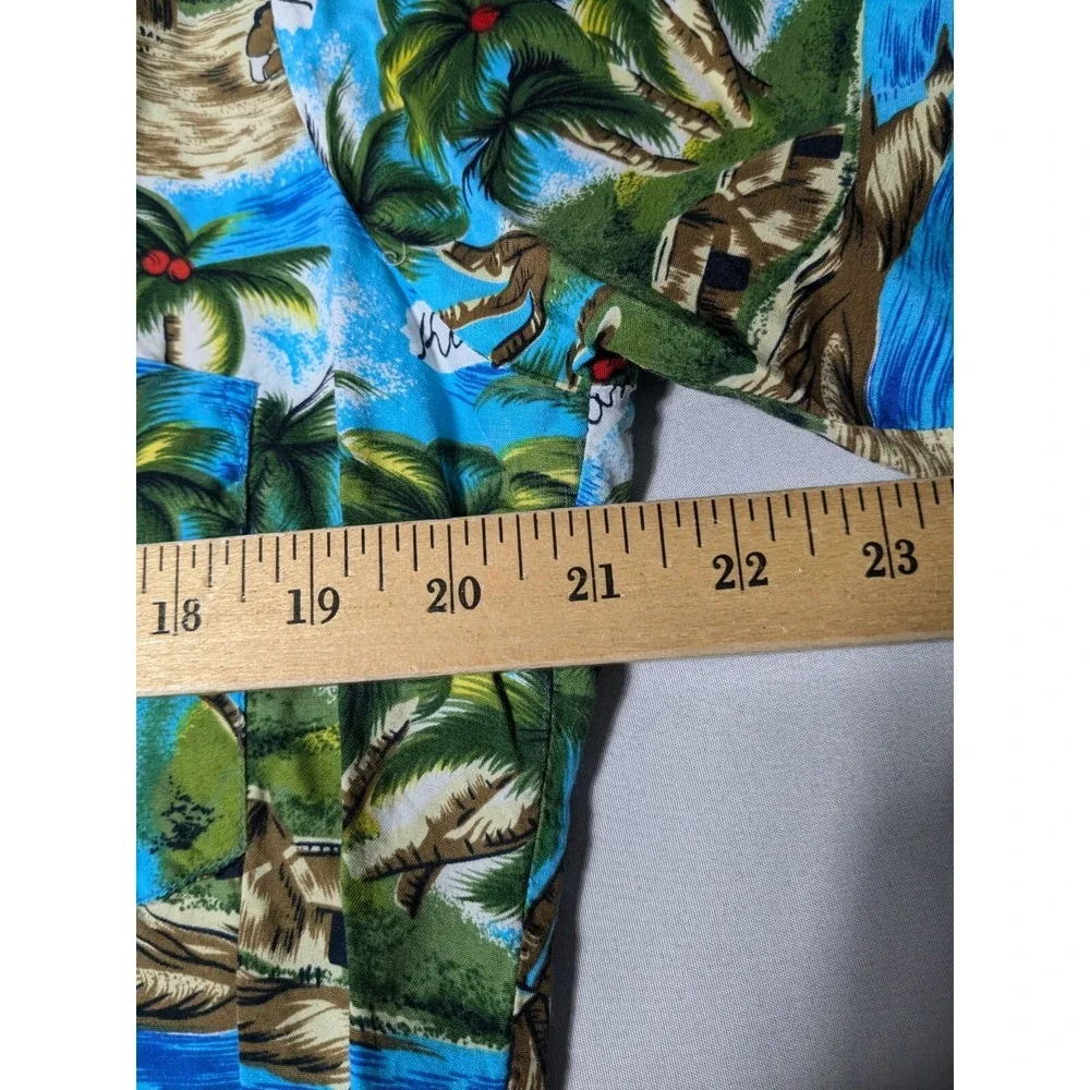 VTG NATIONAL SPORT SHIRTS MANHATTAN Men Large Blue‎ Tropical Jamaican Camp Shirt
